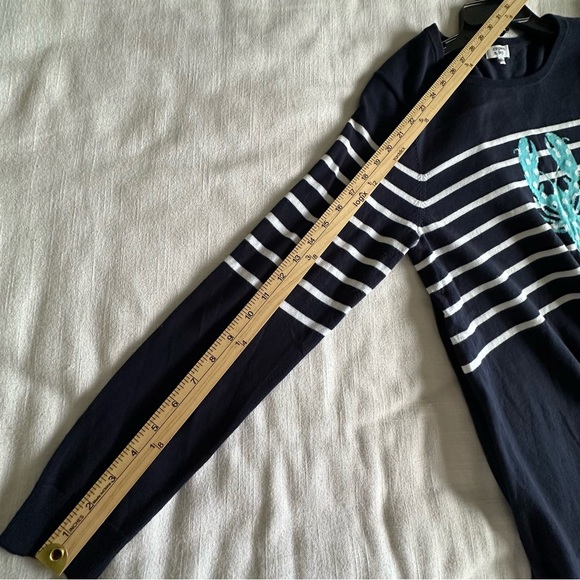 Fisherman Sweater Womens Large Navy Stripe Lobster Nautical Pullover Cape Cod - Picture 5 of 7
